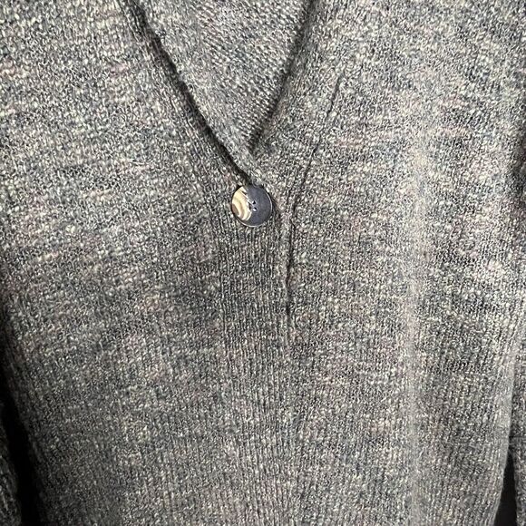 J Jill Open Cardigan Sz M Green One Button Knit Wool Alpaca Blend Grannycore - Picture 3 of 9